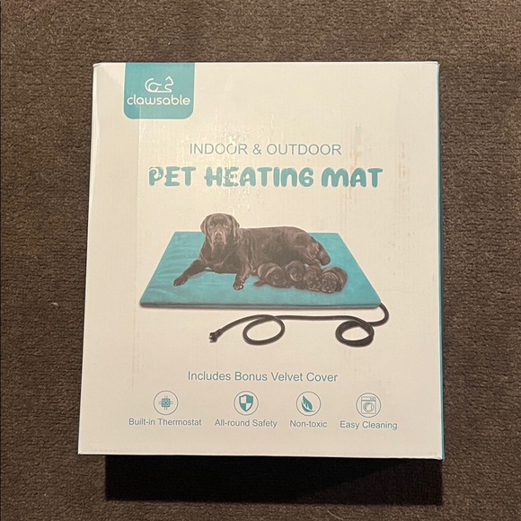 clawsable Other - Teal Pet Heating Mat with Velvet Cover